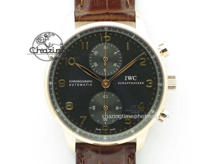 MIROTIME 0821 Portuguese Chrono RG IW371480 ZF 1:1 Best Edition White Dial On Brown Leather Strap A7750 V HighPerformance 7266